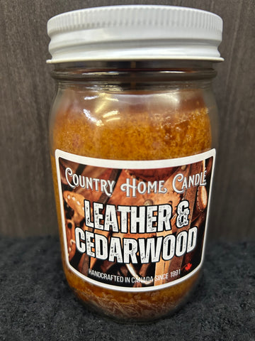 Leather & Cedarwood Country Home Candle