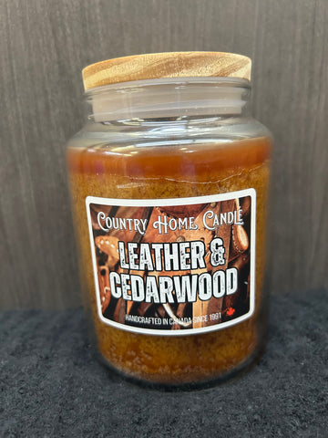 Leather & Cedarwood Country Home Candle
