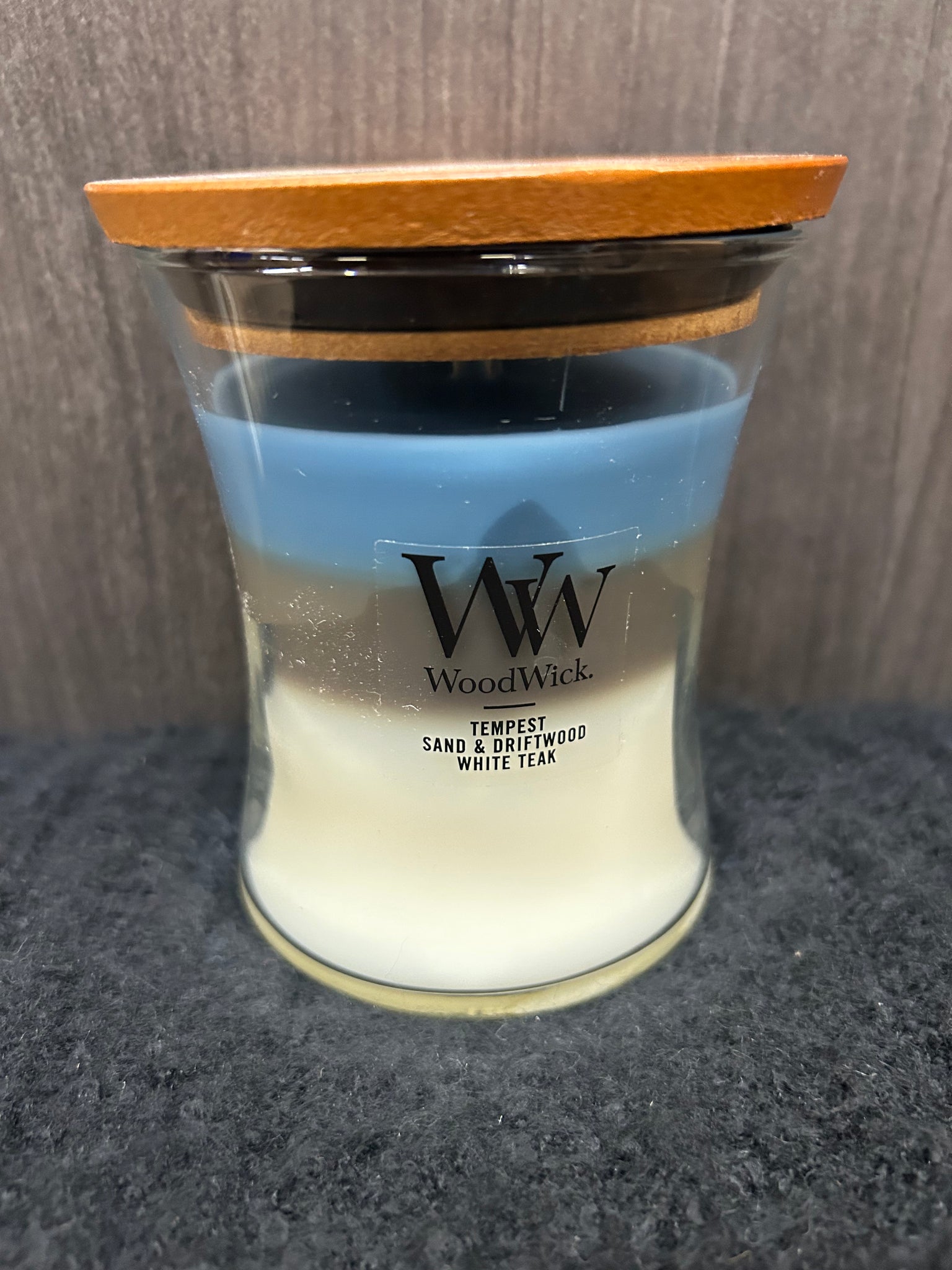 Tempest Sand & Driftwood White Teak WoodWick Candle