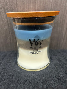 Tempest Sand & Driftwood White Teak WoodWick Candle