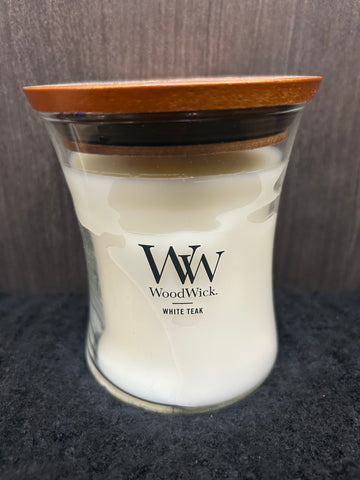 White Teak WoodWick Candle