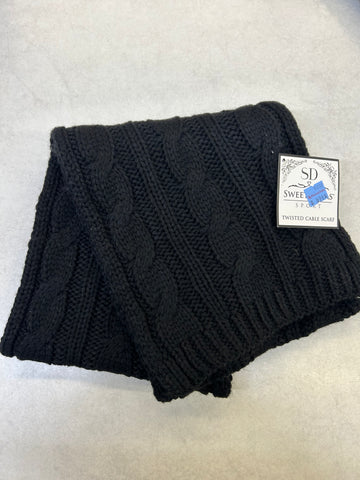 Black twist Cable Scarf