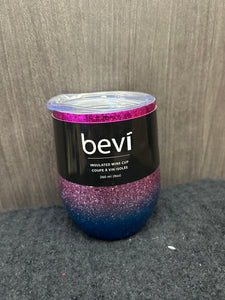 Purple, Pink and Blue Bevi Wine Cup 9oz