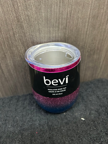 Purple, Pink and Blue Bevi Wine Cup 9oz