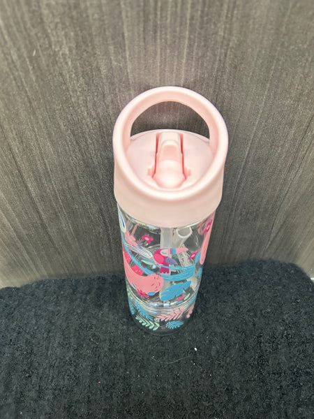 Kids Water Bottle With Snack Container Pink