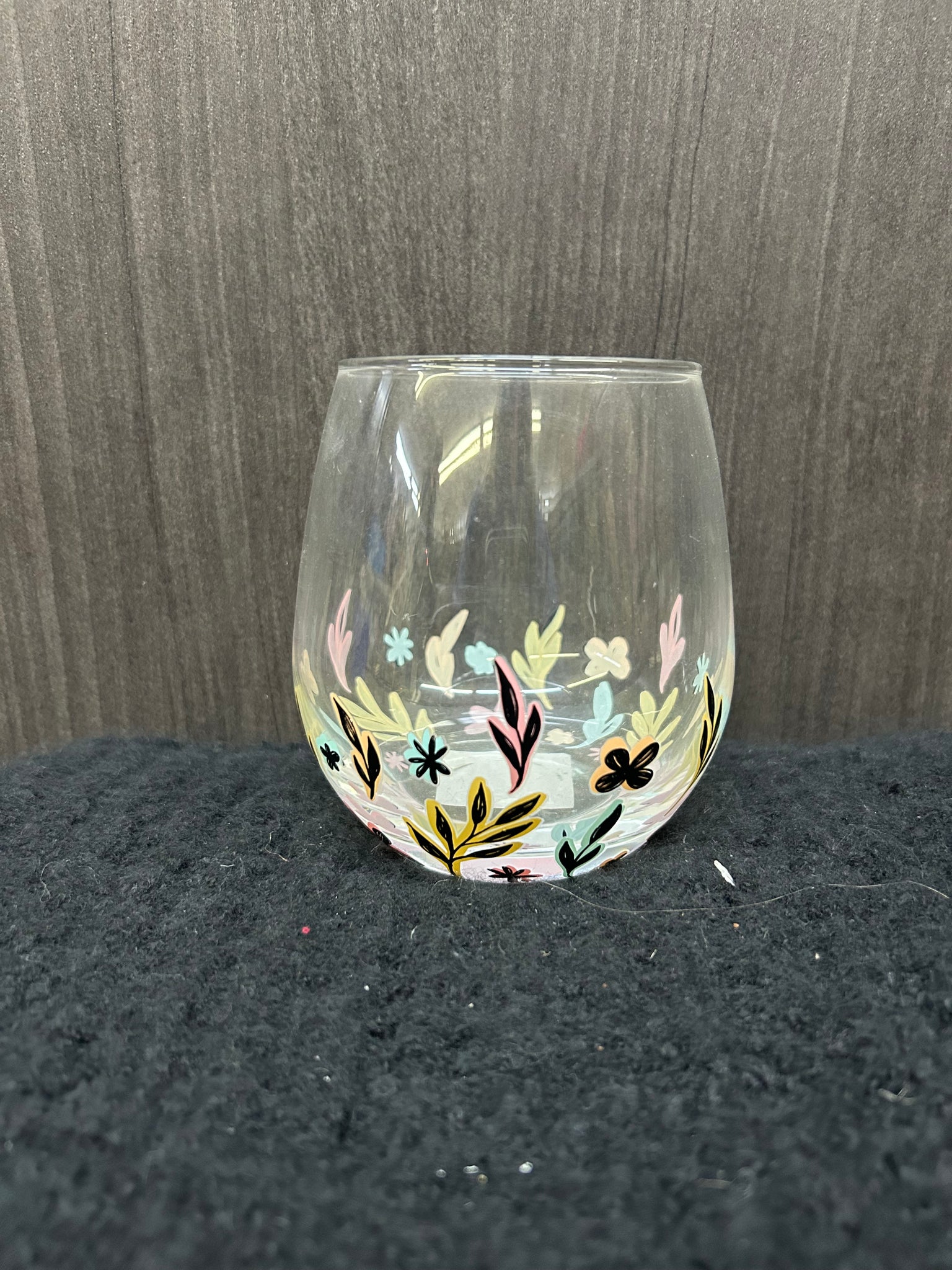 Floral Wine Glass