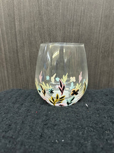 Floral Wine Glass