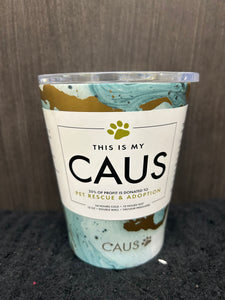 Teal and Gold Caus Coffee Tumbler