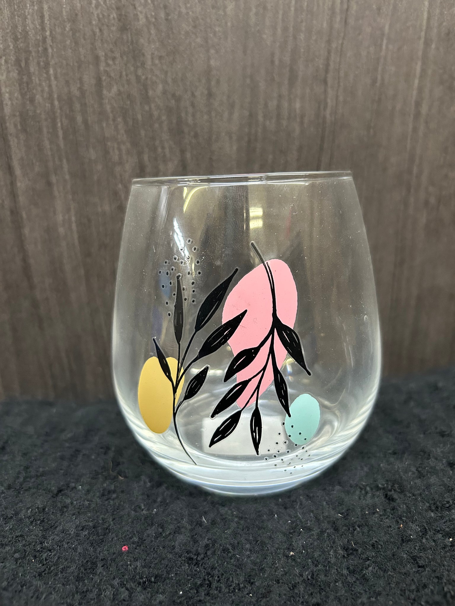 Floral Wine Glass
