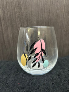 Floral Wine Glass