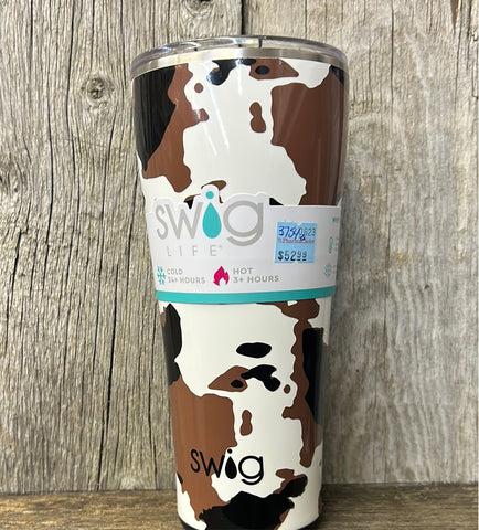 Swig Tumbler 32oz Cow Print