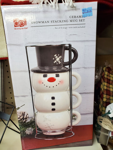 Snowman Stacking Mug Set