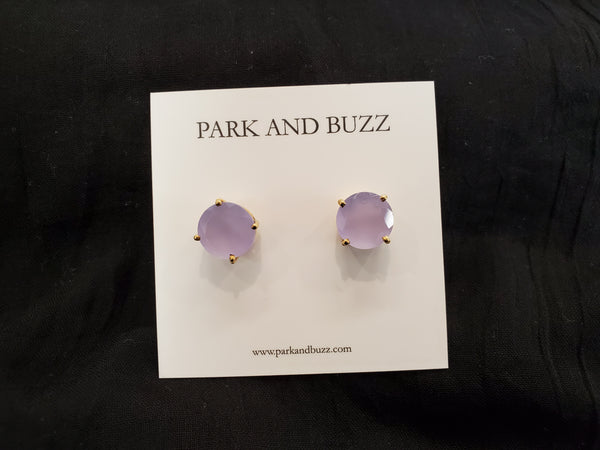 Park and Buzz Candy Gem Studs Blue Chalcedony