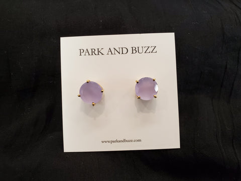 Park and Buzz Candy Gem Studs Blue Chalcedony