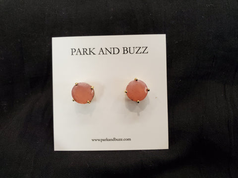 Park and Buzz Candy Gem Studs Pink Chalcedony