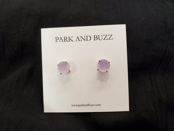 Park and Buzz Candy Gem Studs Blue Chalcedony