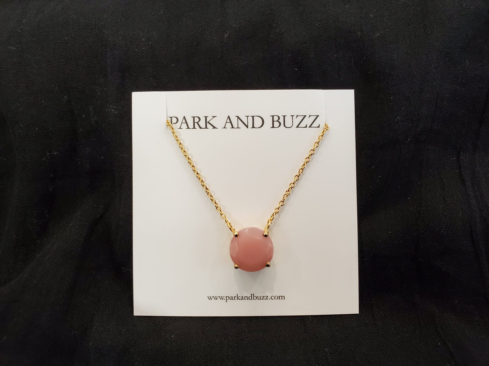 Park and Buzz Candy Gem Necklace Pink Chalcedony