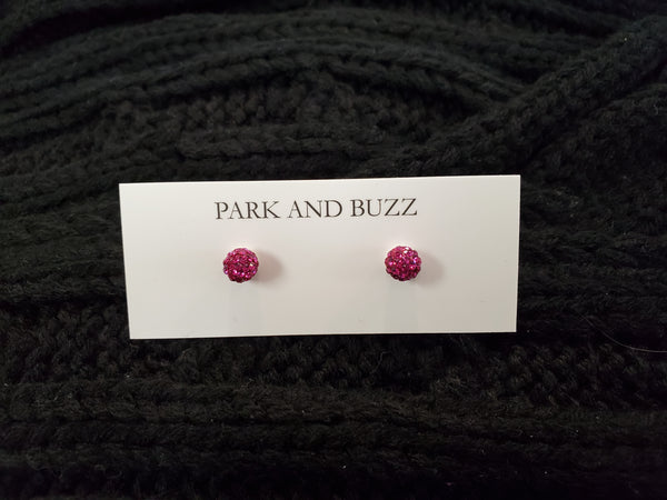 Park and Buzz Radiance Studs Fuchsia