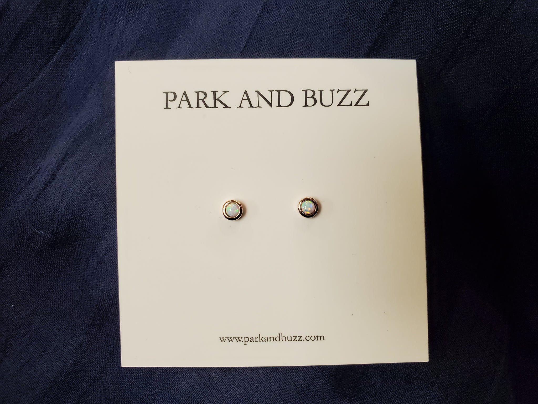Park and Buzz Mermaid Opal Studs White 3mm