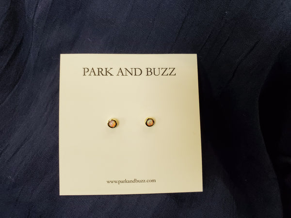 Park and Buzz Mermaid Opal Studs Millennial Pink 3mm