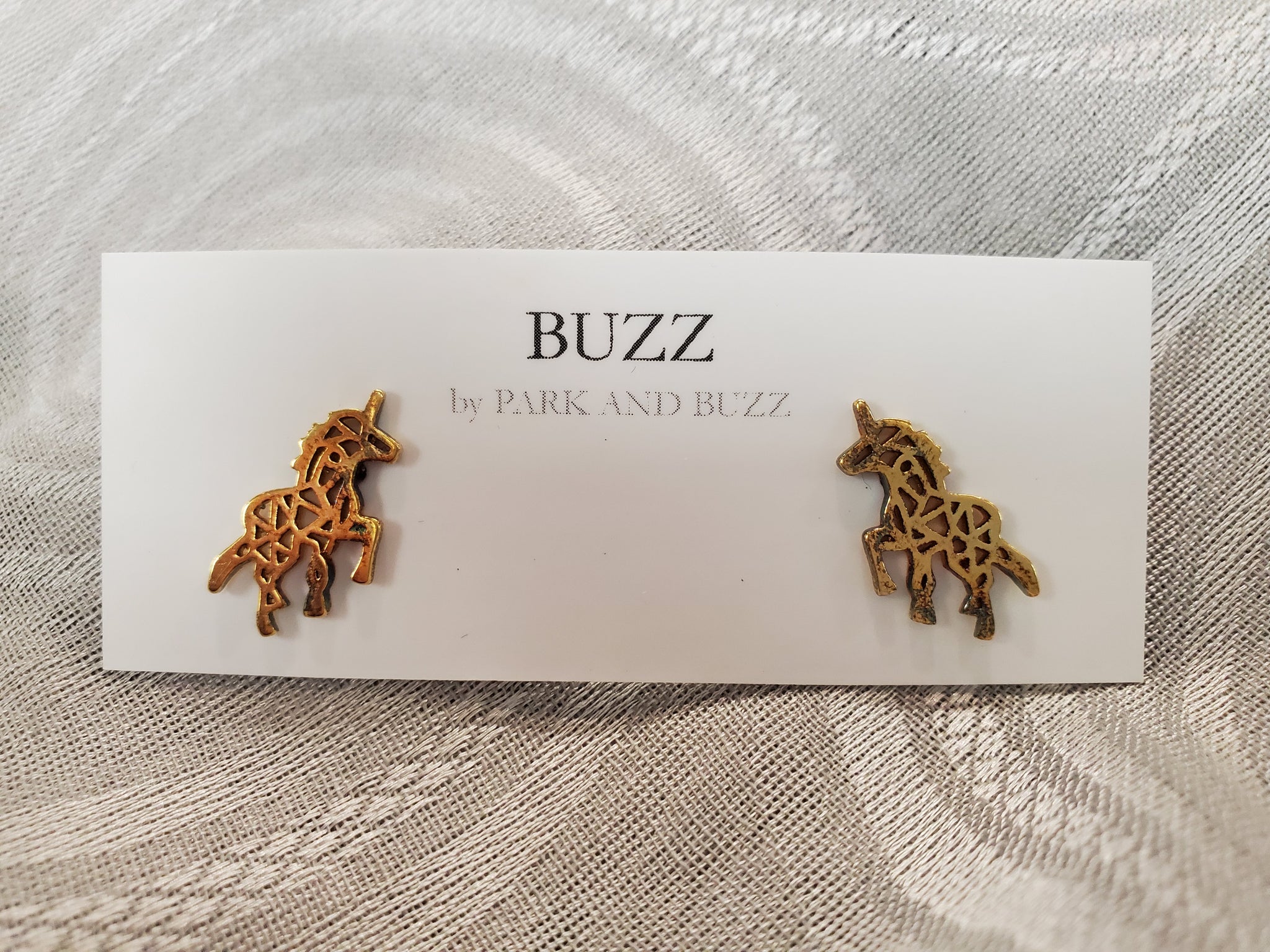 Buzz Gold Unicorn Studs