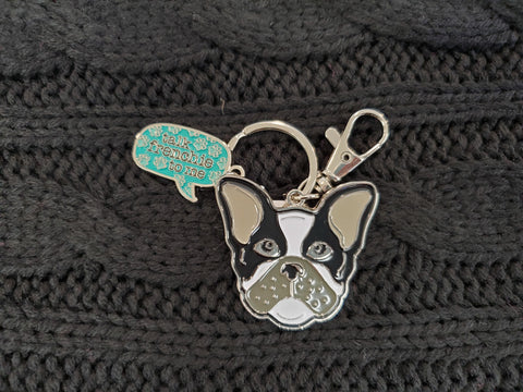 Wit! Talk Frenchie to Me Dog Keychain