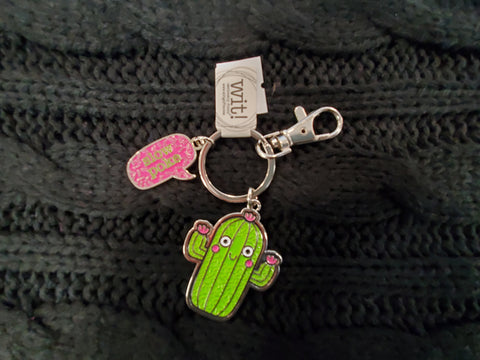 Wit! Slow Poke Cactus Keychain