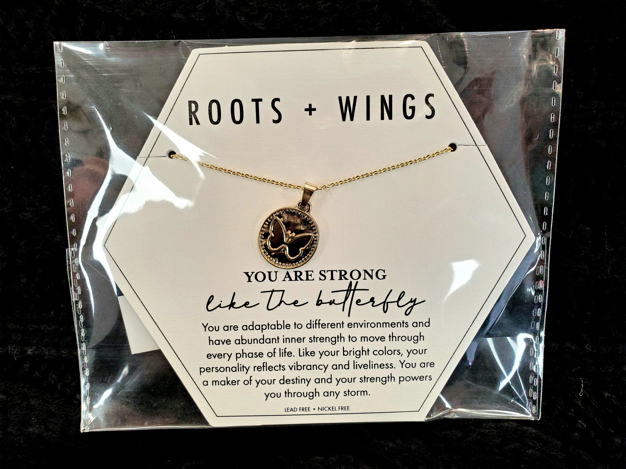 Roots + Wings You are Strong Coin Necklace