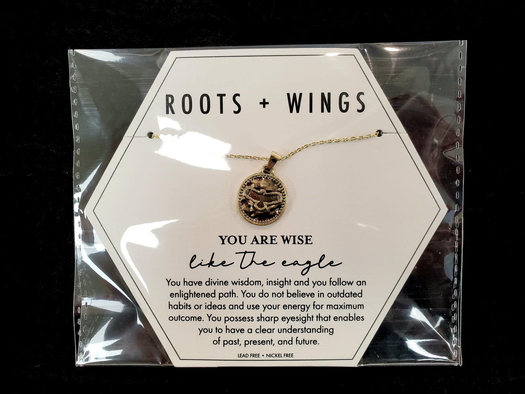 Roots + Wings You are Wise Coin Necklace