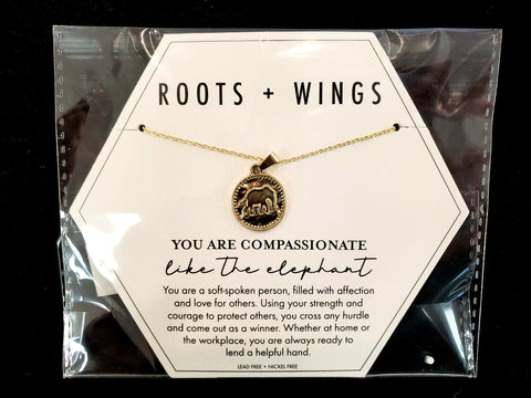 Roots + Wings You are Compassionate Coin Necklace