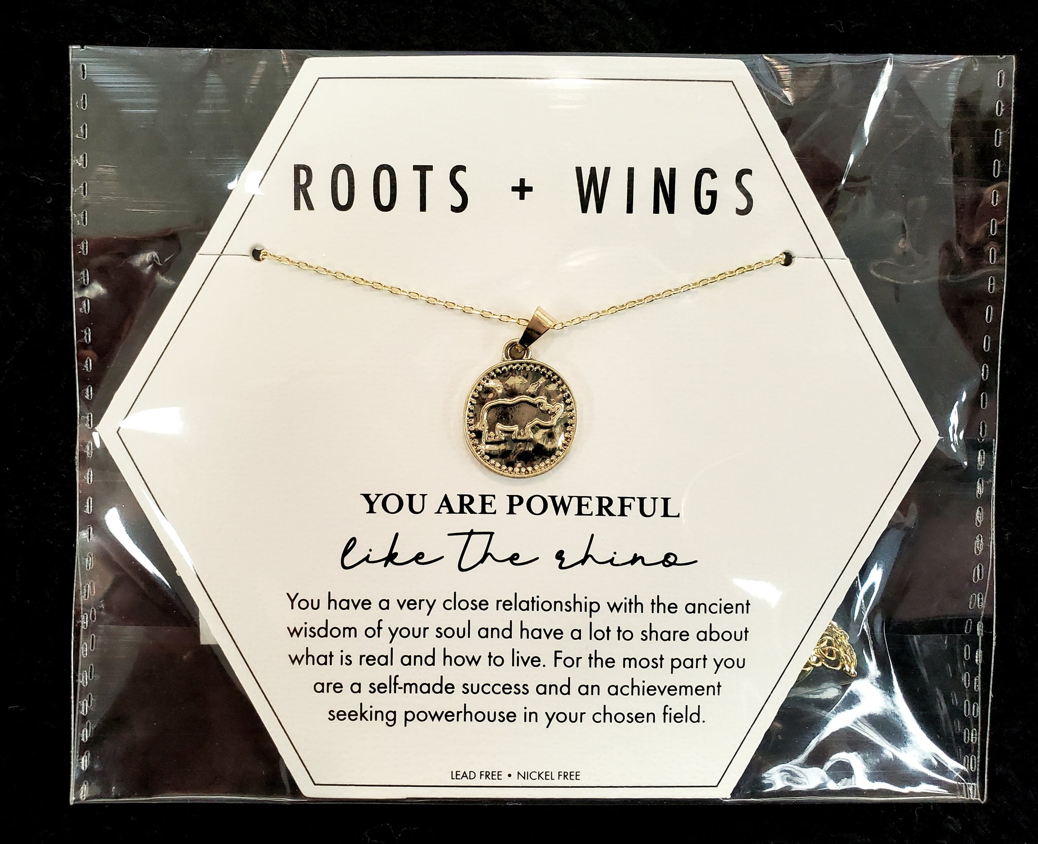 Roots + Wings You are Powerful Coin Necklace