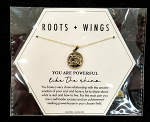 Roots + Wings You are Powerful Coin Necklace