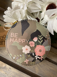 Be Happy -Round travel case