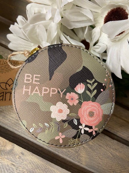 Be Happy -Round travel case
