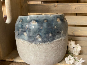 Blue/grey vase or planter