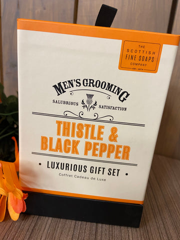Men’s Grooming Thistle & Black Pepper Luxurious Gift Set