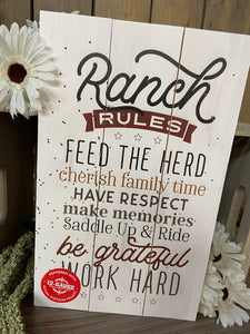 Ranch Rules wall decor