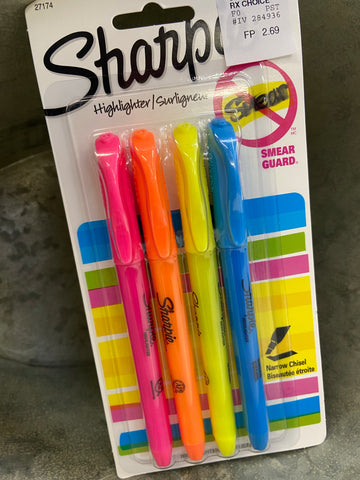 Sharpie Highlighter- narrow chisel