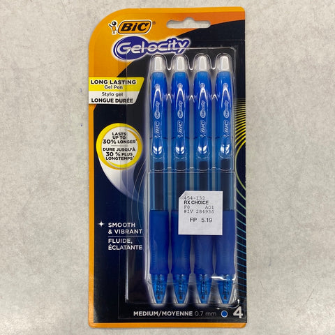 Bic gelocity blue pens