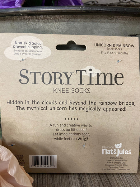 StoryTime knee socks- Unicorn and Rainbow